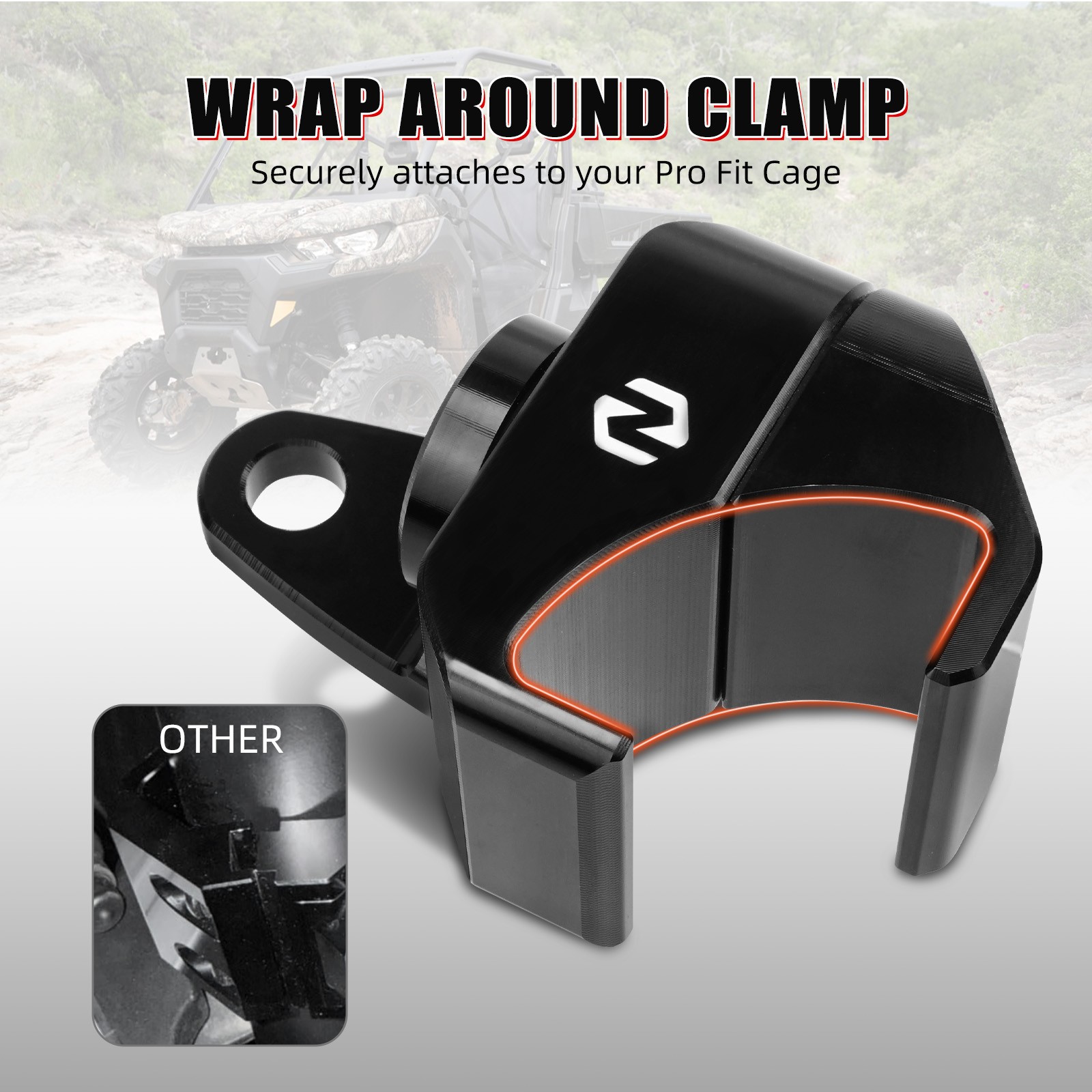 Whip Light Mount Clamp Pro Fit Cage For Can-Am Defender HD5 HD8 HD10 Max 2018-20