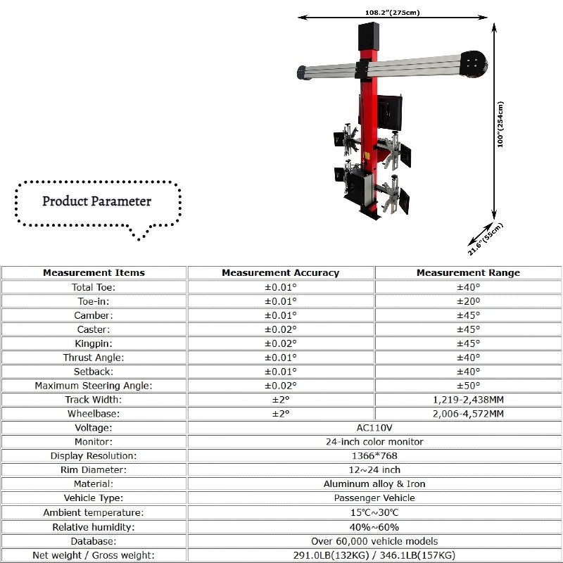 3D Wheel Alignment Machine 3D Automatic Tracking FourWheel Aligning Machine 110V