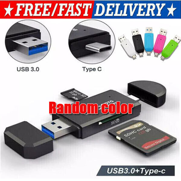Card Reader USB 3.0 Type C Micro SD TF OTG Smart Memory Adapter Laptop Computer