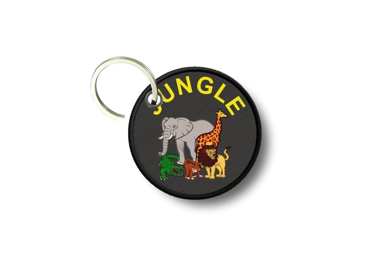 Keychain Round Printed Double-Sided Jungle Animal