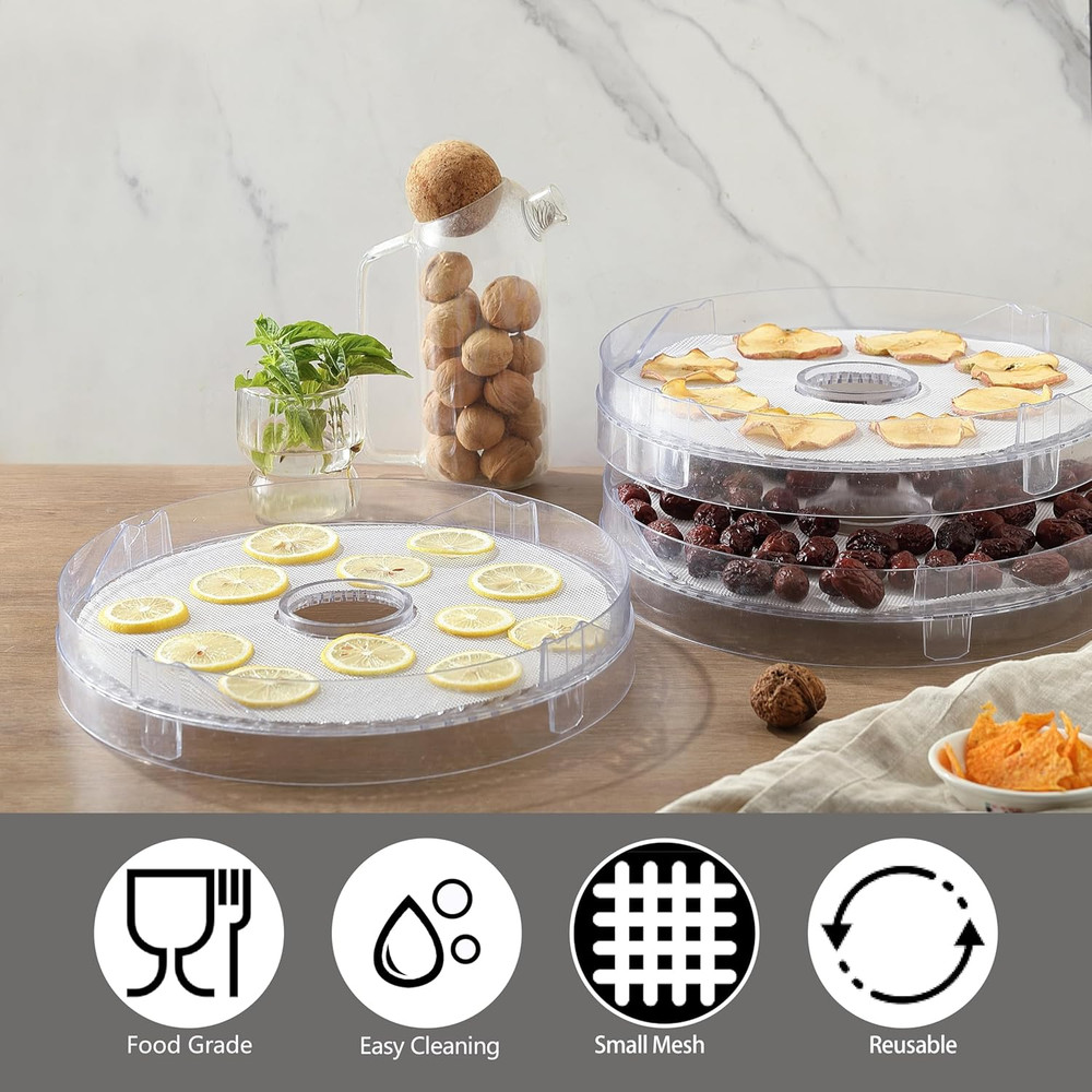 8 Pack Silicone Dehydrator Sheets, 13" round Dehydrator Tray Liners for Dehydrat