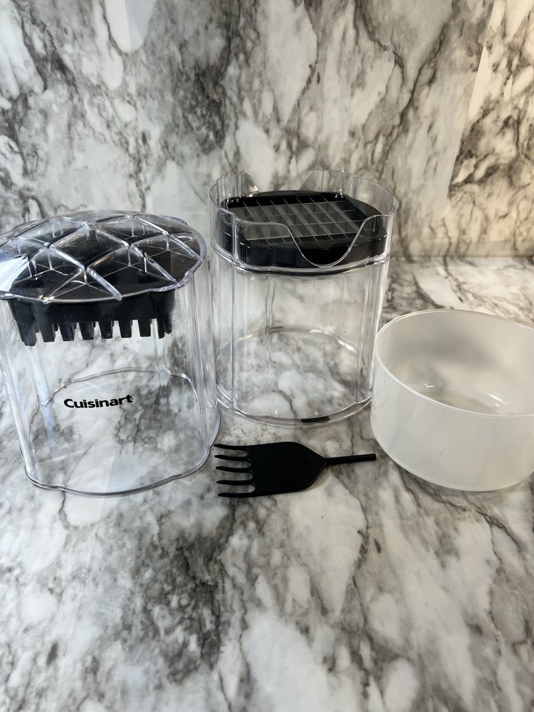 Cuisinart Push Function Food Chopper Set with Cleaning Tool, Clear/Black/White