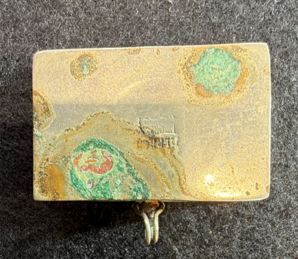 Rectangular Snuff Box with Abalone Inlay and Hinged Lid