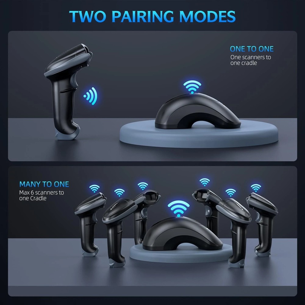 TEEMI TMSL-53CR 2D Bluetooth Barcode Scanner w USB Cradle QR PDF417 Datamatrix