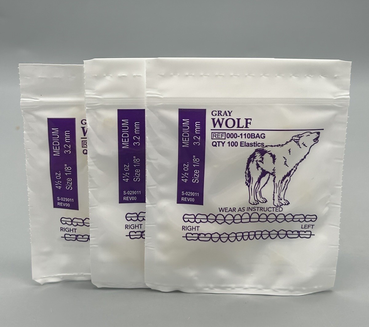 3 Gray Wolf Elastics American Orthodontics Elastics Dental Rubber Bands