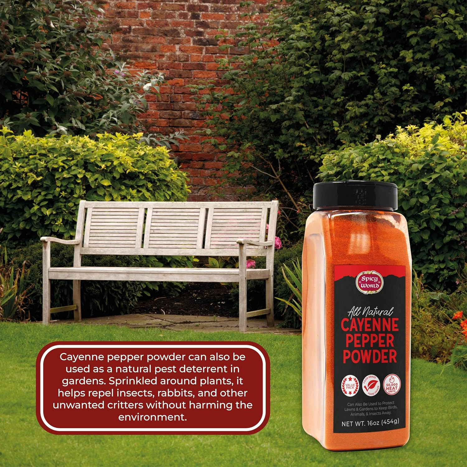 Cayenne Pepper Powder 16oz Jar - 50,000 SHU, Gluten Free, All Natural Red Pepper