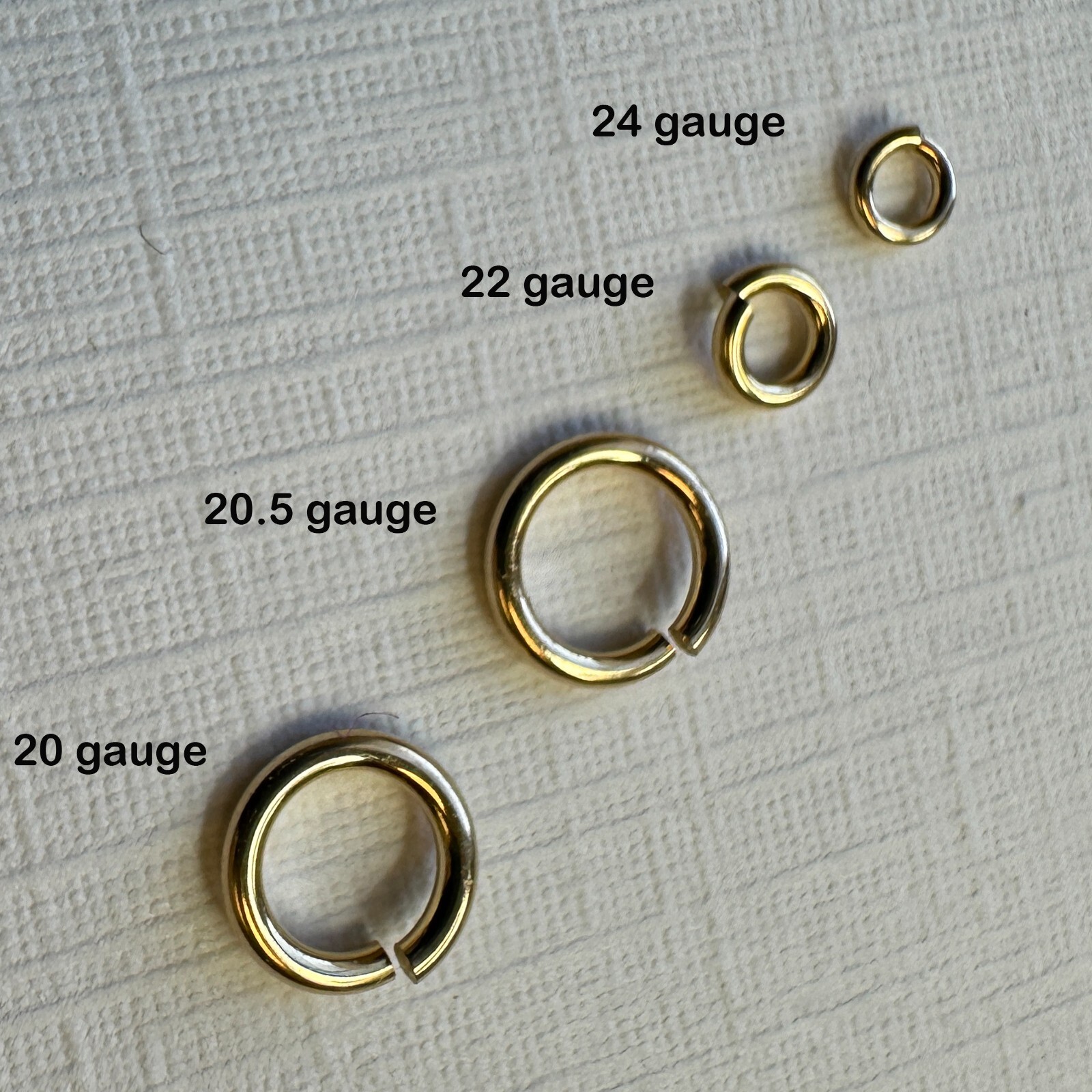14K Gold Filled Jump Rings for Permanent Jewelry-Open Jump Rings(20,22,24 Gauge)