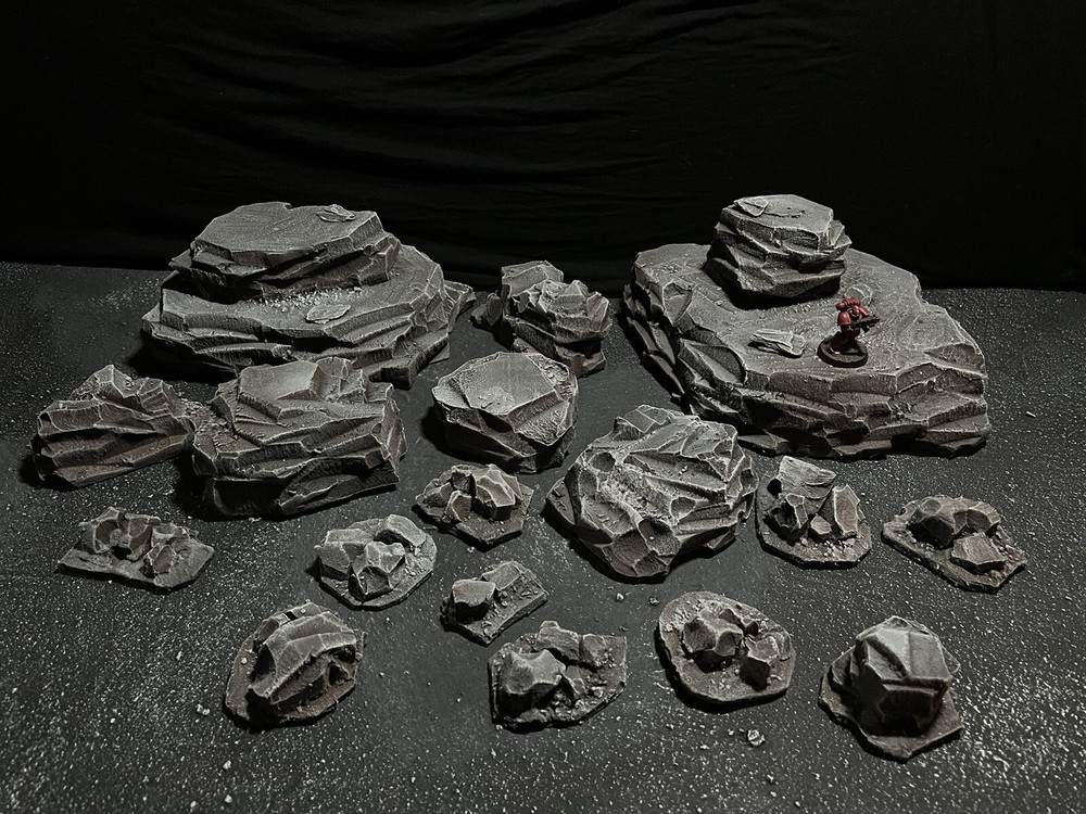 Wargaming Terrain Set Rocks Scenery Table Ready Fully Painted Sci Fi Fantasy