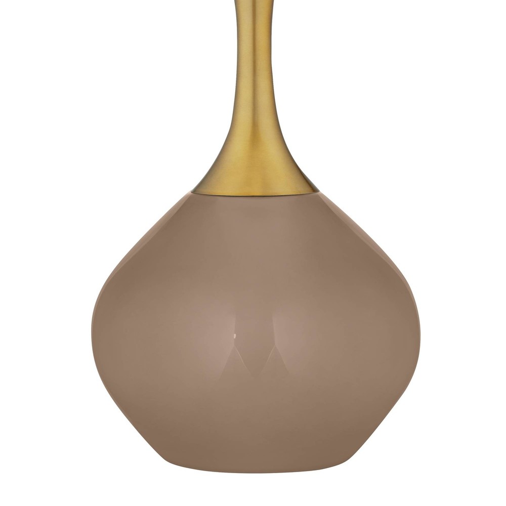 Color Plus Nickki Brass 30 1/2" High Modern Mocha Brown Table Lamp
