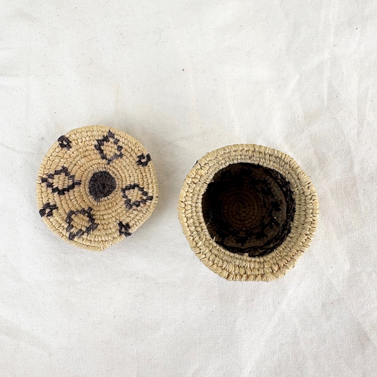 Two Miniature White Mountain Apache Baskets