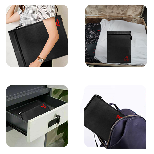 Extra Large 2000℉ Fire Proof money Bag Fireproof Document Pouch Waterproof Safe