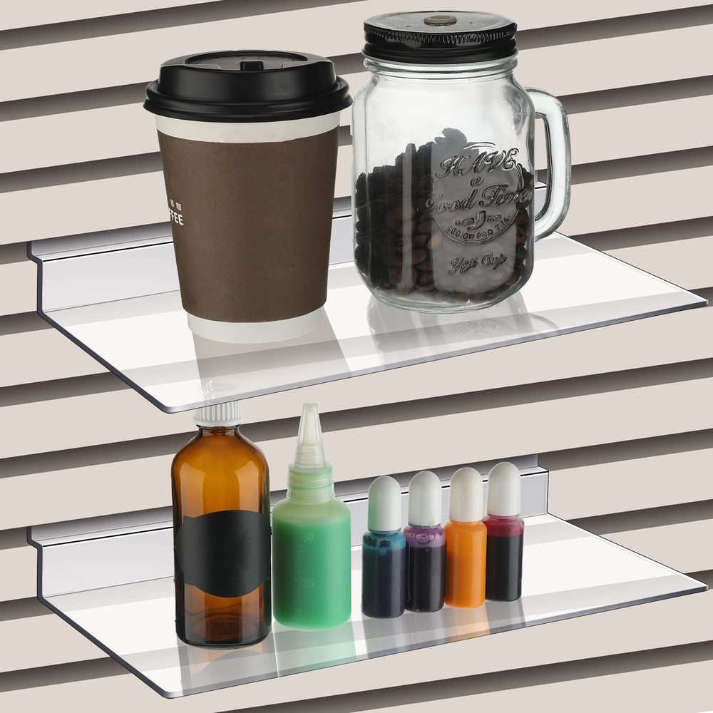 Clear Slatwall Shelves Display Shelf Accessories Pack Ten