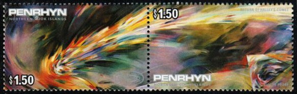 Penrhyn Stamp 334-335  - Halley's Comet