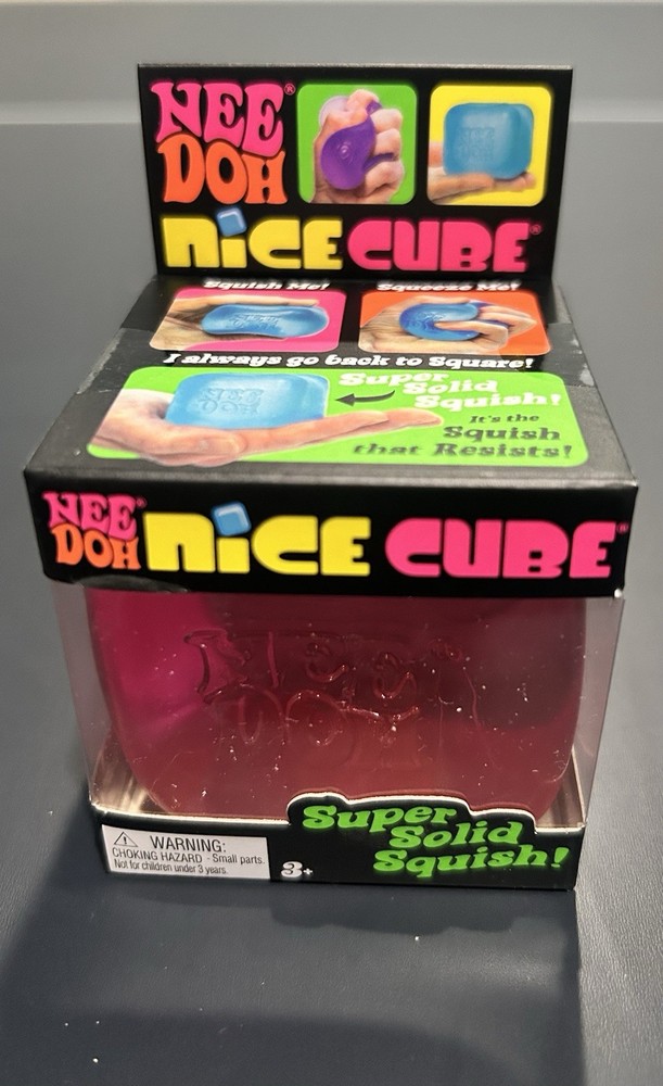Nee Doh Nice Cube Super Solid Squish Squeezable Stress Reliever 3-4 Years Age 3+