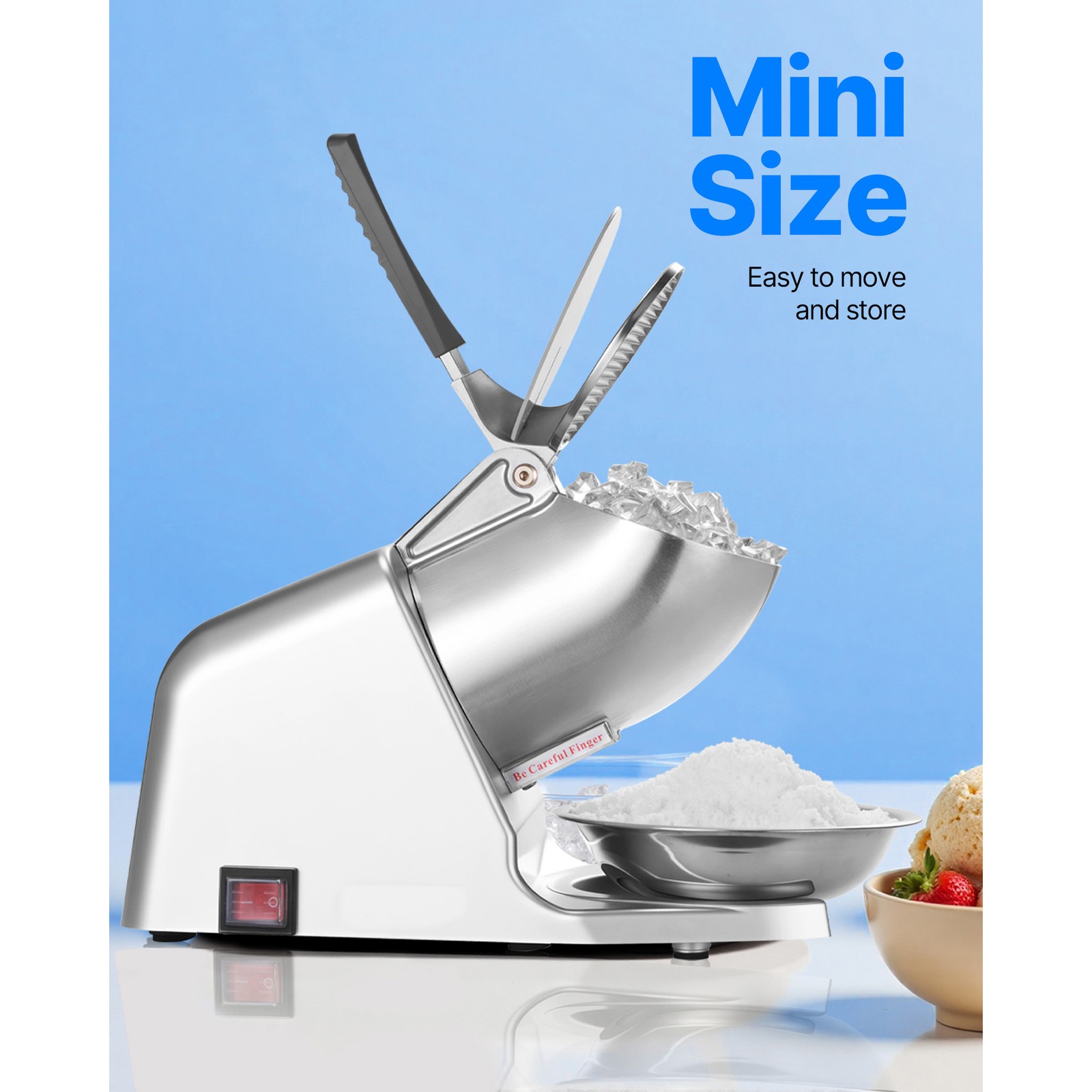 Uimoso Electric Ice Crusher Machine 143LBS/H for Shaved Ice and Snow Cones