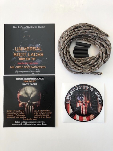 2 MIL- SPEC 550 Paracord ...6' Boot Laces ...+ 1 Decal ......Desert Camo