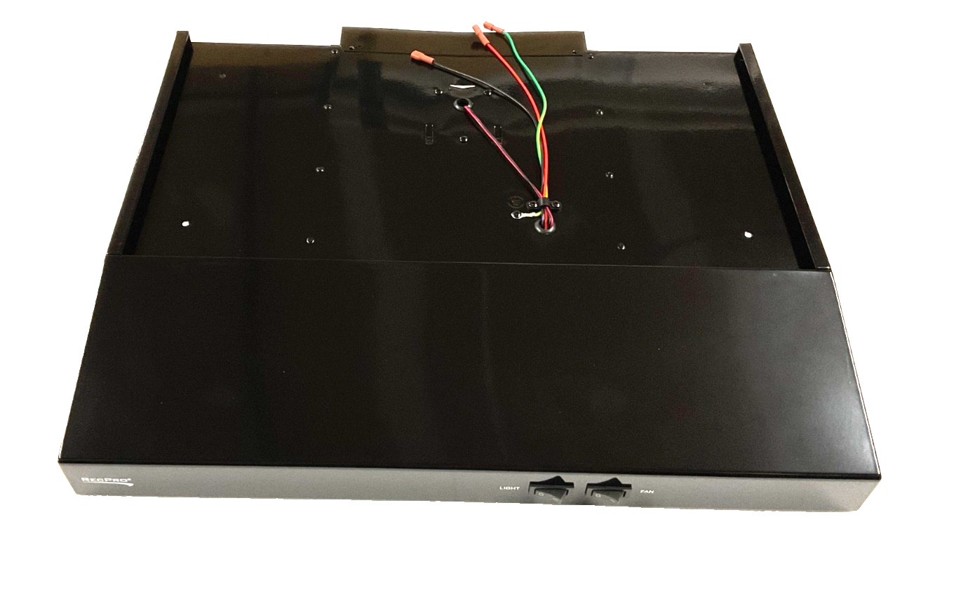 RECPRO RP-RH-22-BL RV Low-Profile 22" Stove Range Hood w/ LED Light 12VDC Black