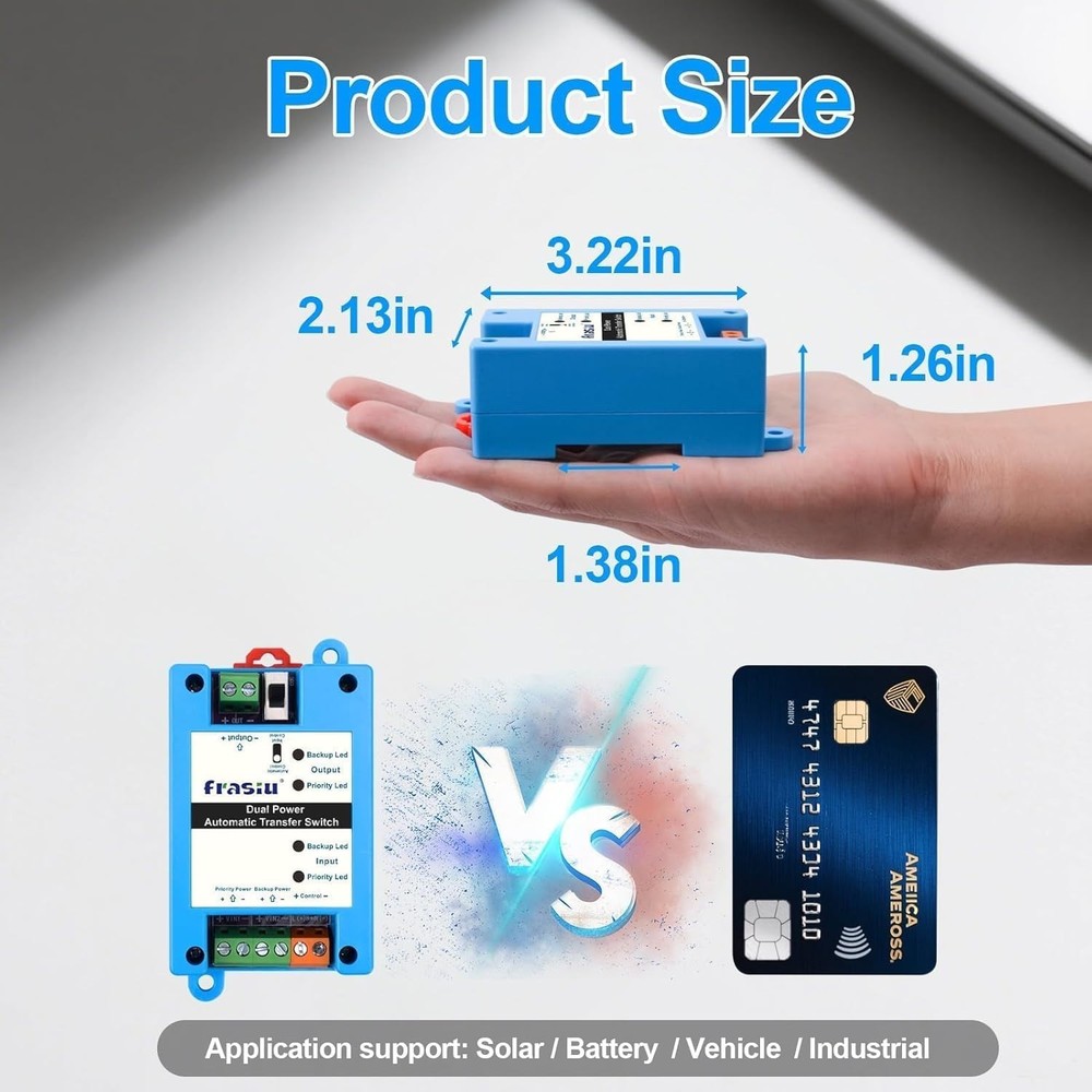 DC Automatic Transfer Switch 5-60V 5A - Fast Switching with Protection Features