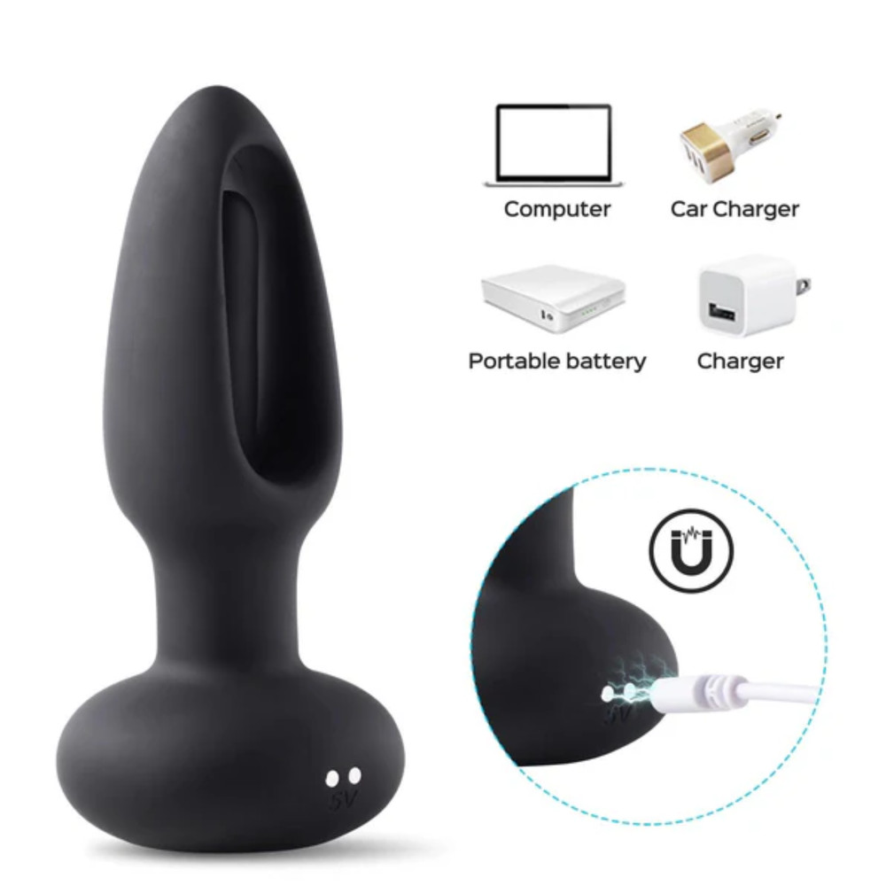 Powerful Vibrating Probe Silicone Rechargeable Remote Control Anal Butt Plug