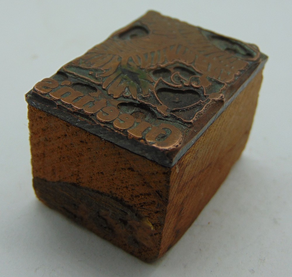 Printing Letterpress Printers Block Greetings HAS DAMAGE