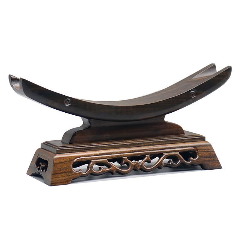 Wood Sword Stand Solid Display Katana Holder Crescent Shape