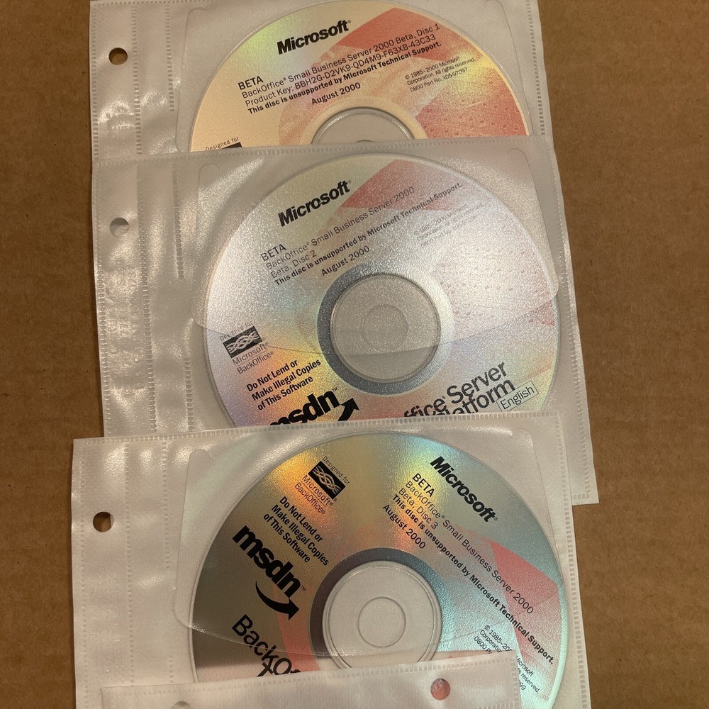 12 CD MSD Microsoft BackOffice Server Test Platform Server 2000 Small Business