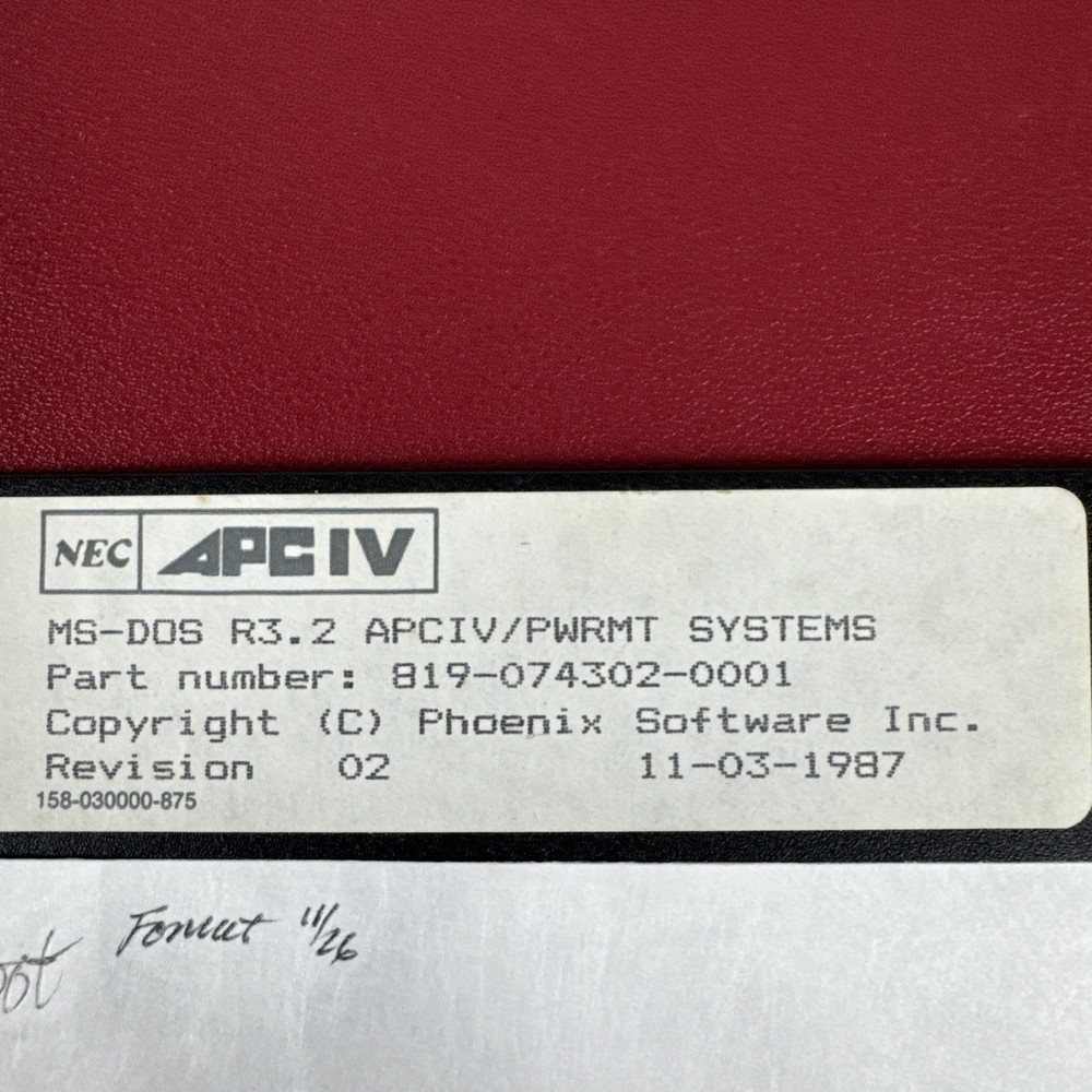 NEC Software lot, APCIV GW Basic 3.2, MS DOS R3.2, System Checking, 5.25