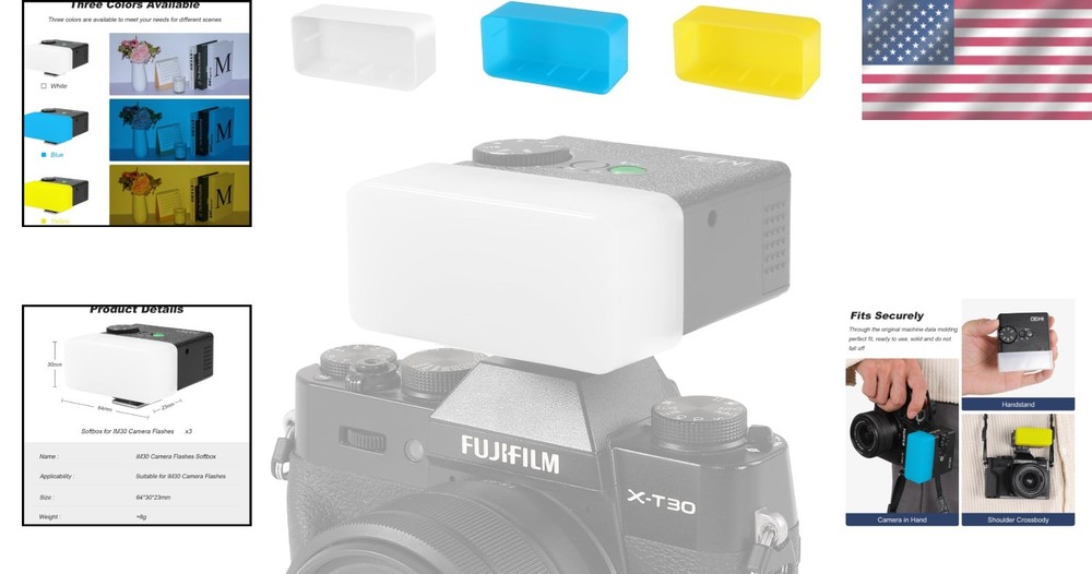 Compact Photography Light Modifiers - Godox im30 Flash Diffuser Set (3 Colors)