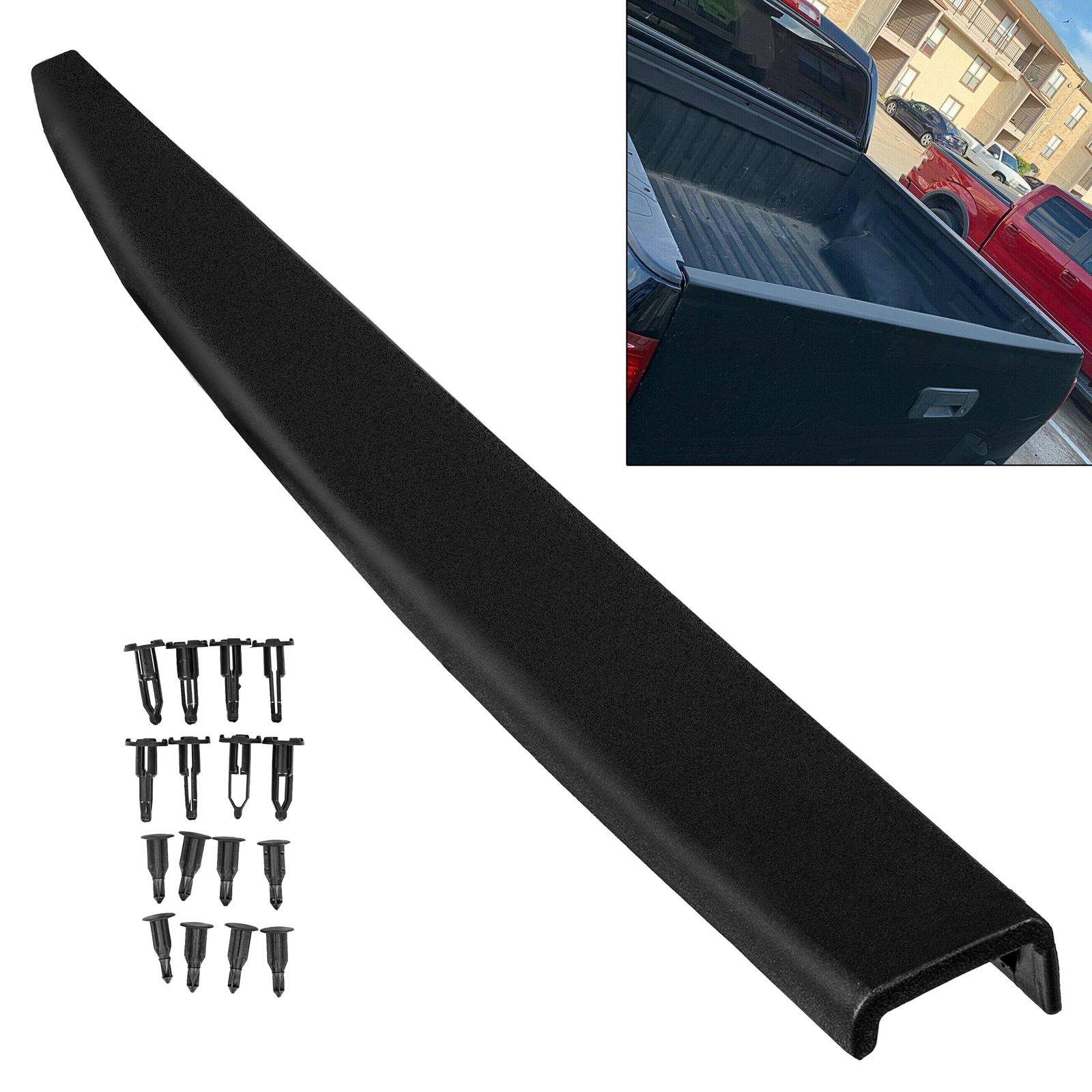 For Toyota Tundra 2007-13 Tailgate Cap Molding Cover Protector Trim w/ Retainers
