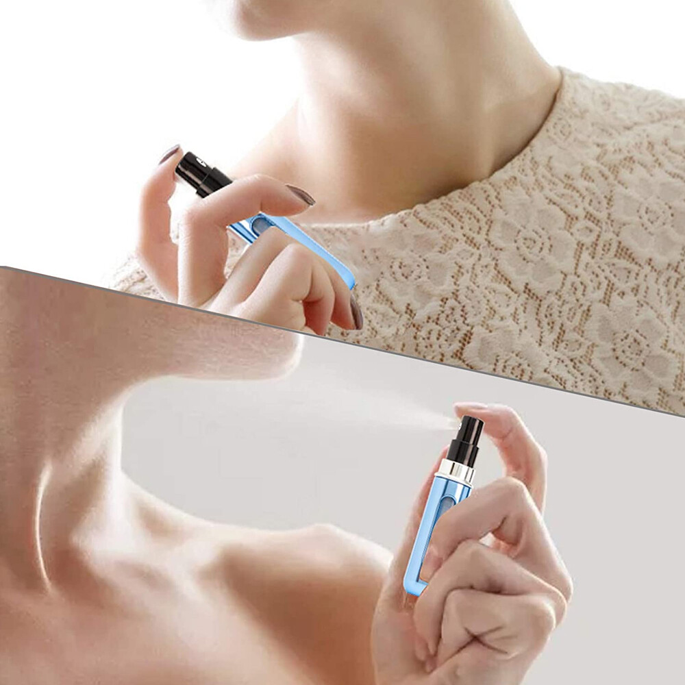 5 PCS Mini Travel Perfume Atomizer Bottle Portable Spray Pump Case Refillable