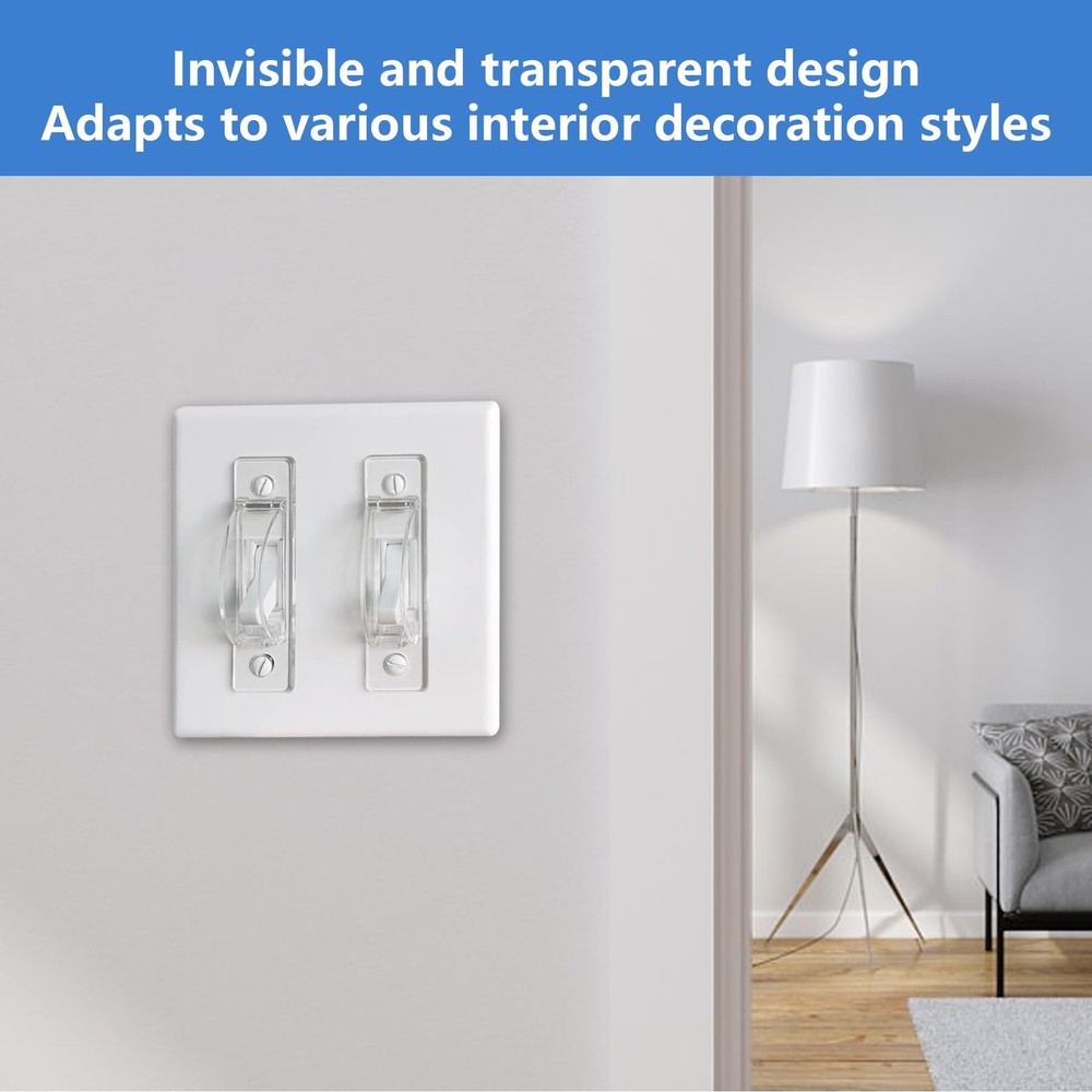 Childproof Light Switch Cover Guard - 2 Pack Clear Lock for Safety