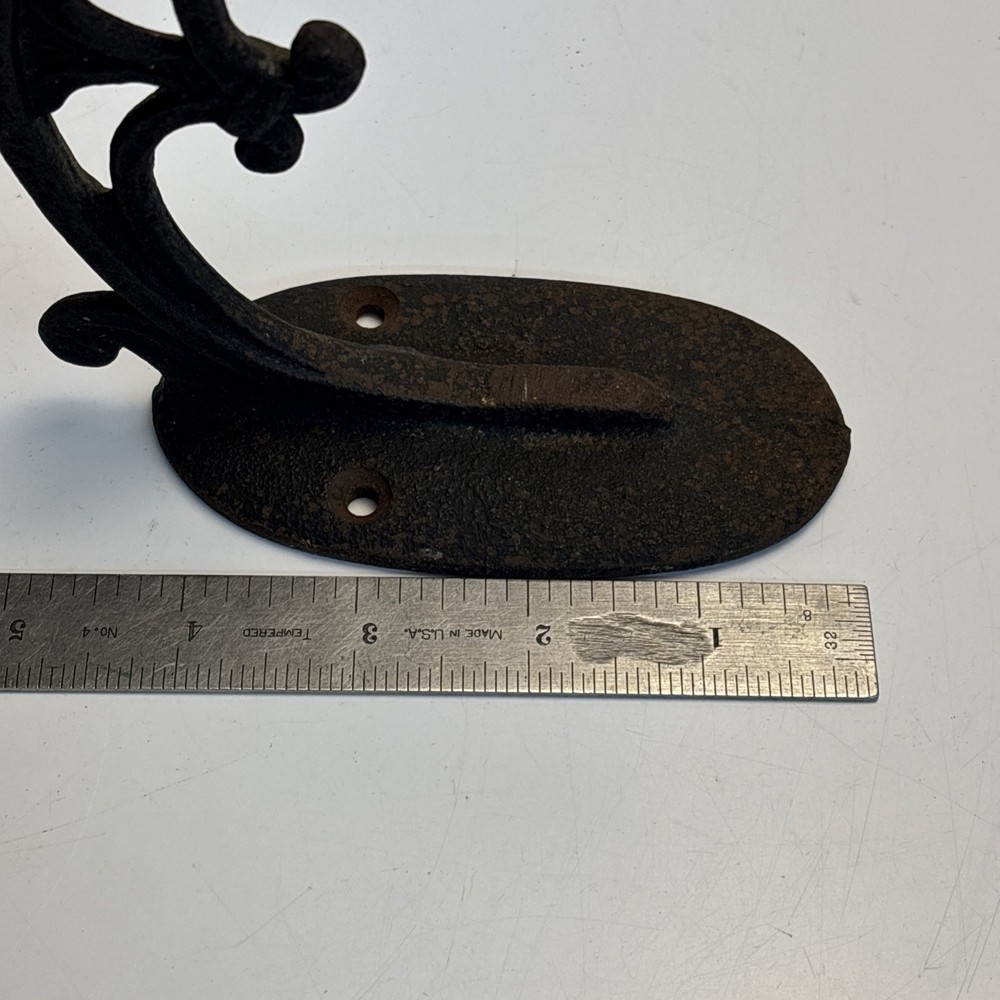 Antique Cast Iron Half Round Gutter Bracket 5½” Ornate Scroll