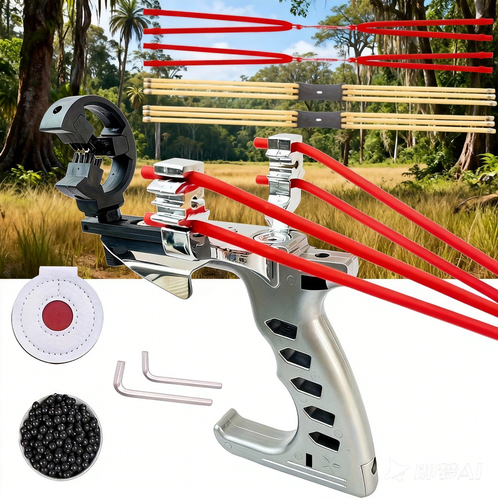 Multi-Function Slingshot Arrow Launcher Survival Backyard Target Practice Kit