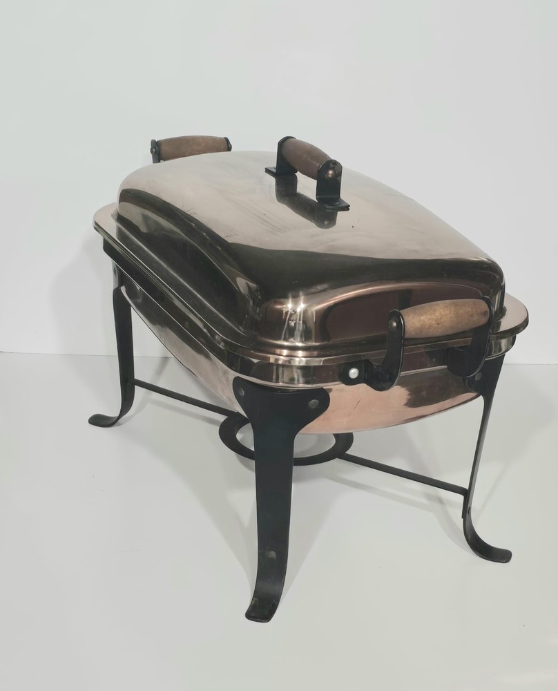 Chafer Dish Copper Tone w/ Serving Pan Handles 8 quart