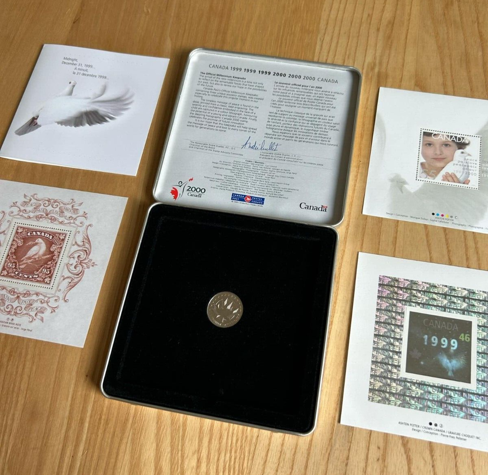 1999 2000 Canada Post Official Millenium Keepsake Stamps & Coin
