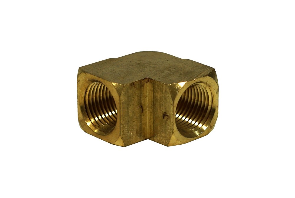 3/8" NPT, Industrial Solid Brass Threaded Pipe Fitting, 90 Degree Female Elbow
