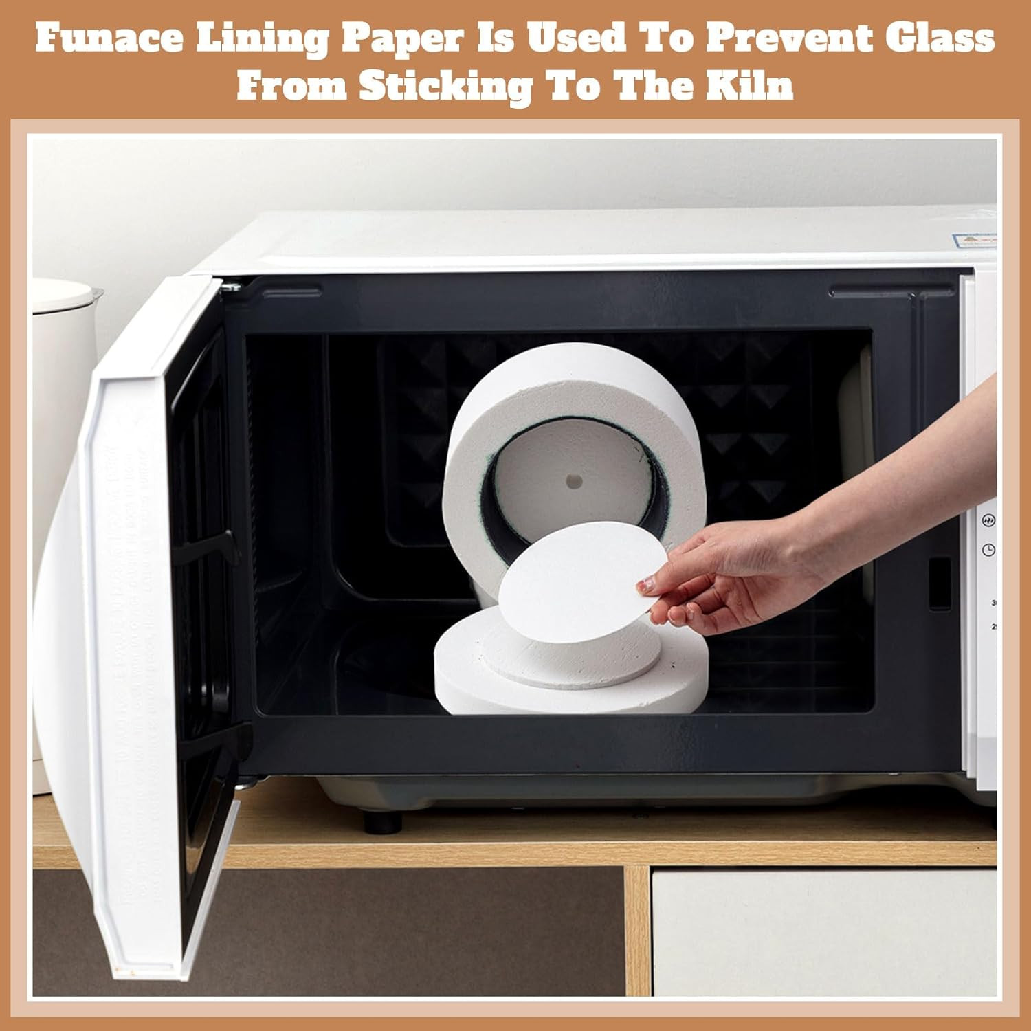 Large Microwave Kiln with 50 Pcs Kiln Paper Professional