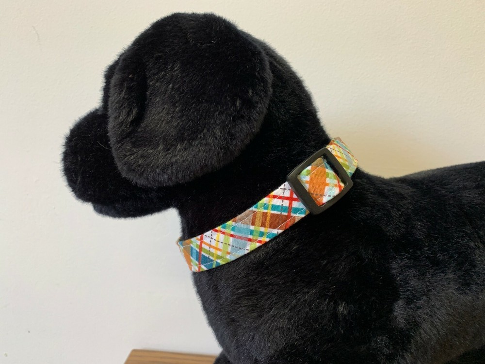 Chasin' Tail Dog Collars Multi Plaid Multiple Sizes