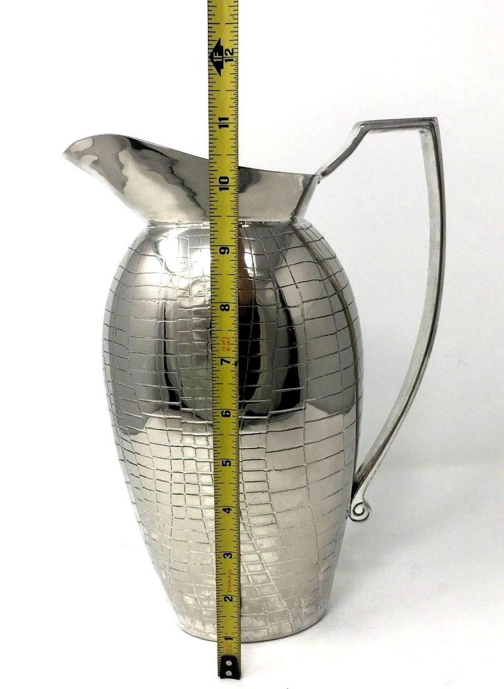 Vintage Rare Silver Plated Pitcher with Alligator Pattern