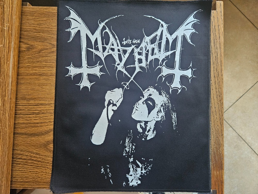 MAYHEM, CANVAS SCREEN PRINTED LARGE BACK PATCH