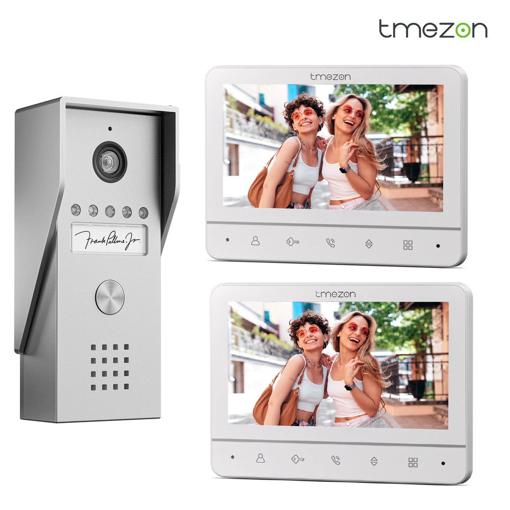 Video Doorbell Intercom Entry System 2x 7'' Monitor Support Unlock & Intercom