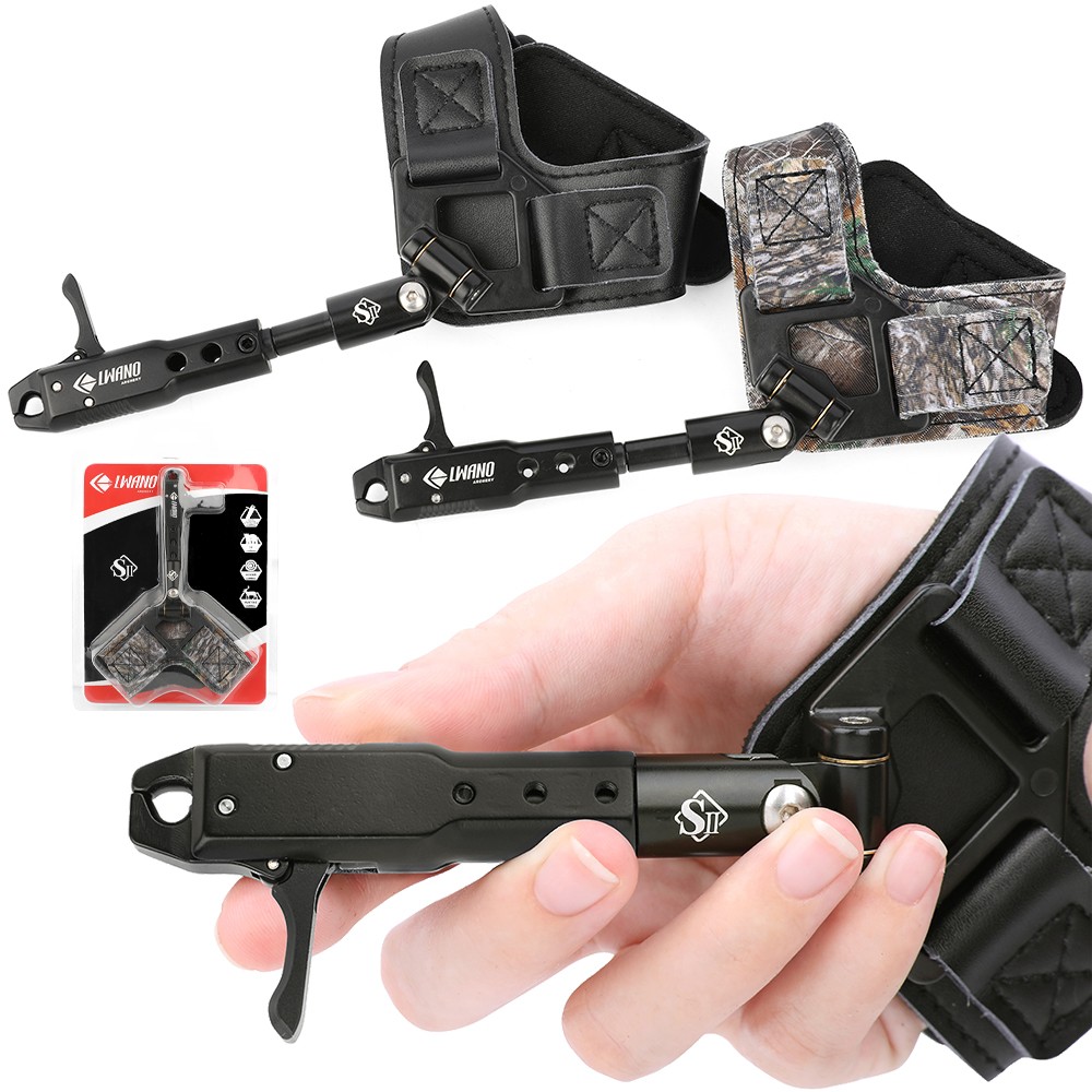 Compound Bow Wrist Release Aids Trigger Caliper Strap Adjustable Archery Hunting