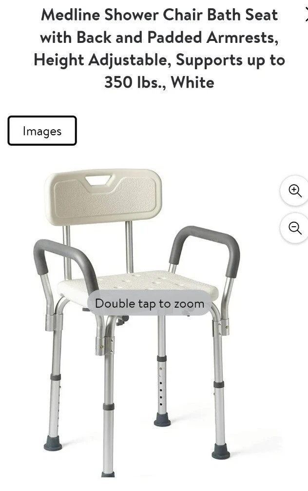 Guardian MDS89745RAH Shower/Bath Chair with Padded Armrests - 350lbs