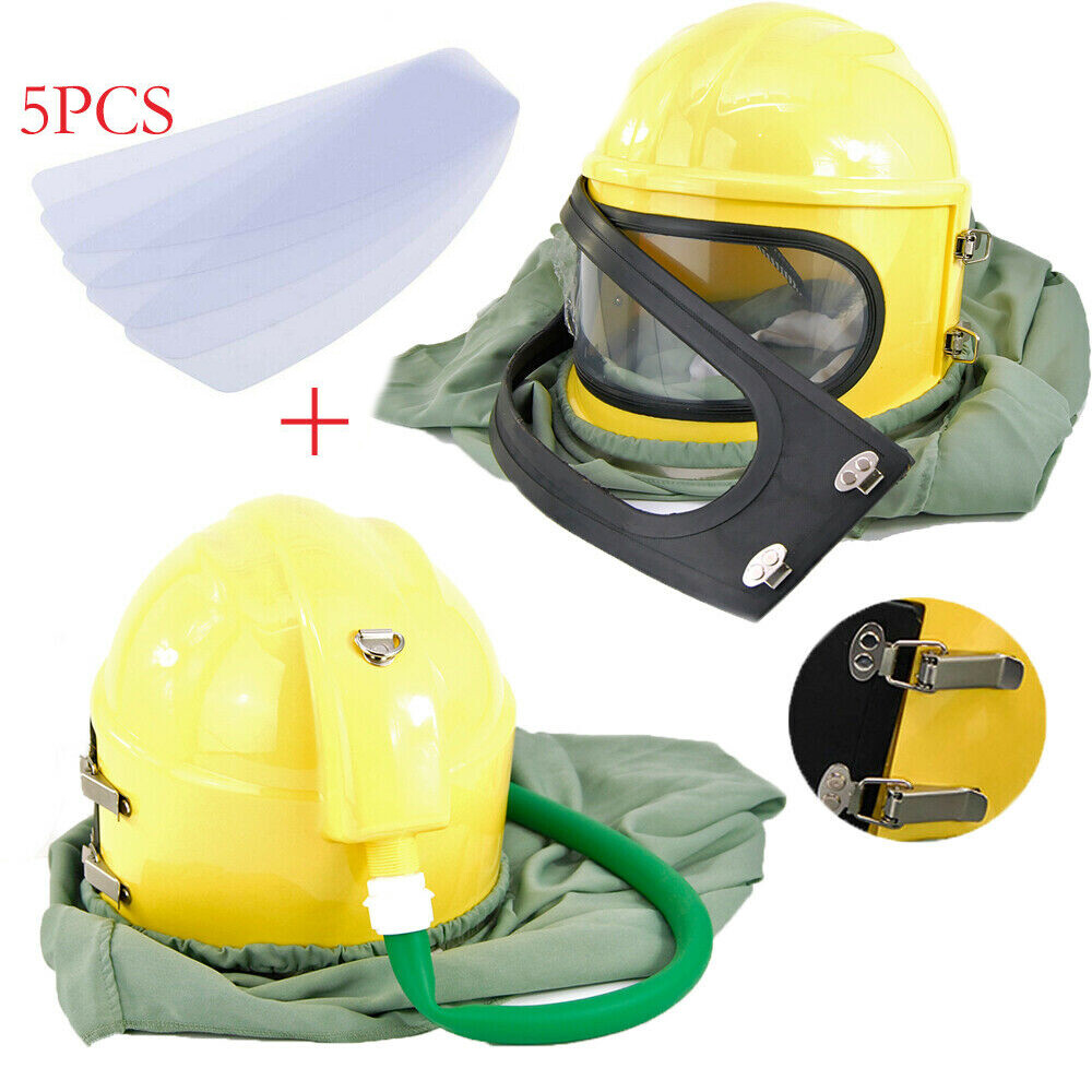 ABS Protect Safety Sandblast hood helmet for sandblasting and PVC Outside Lens