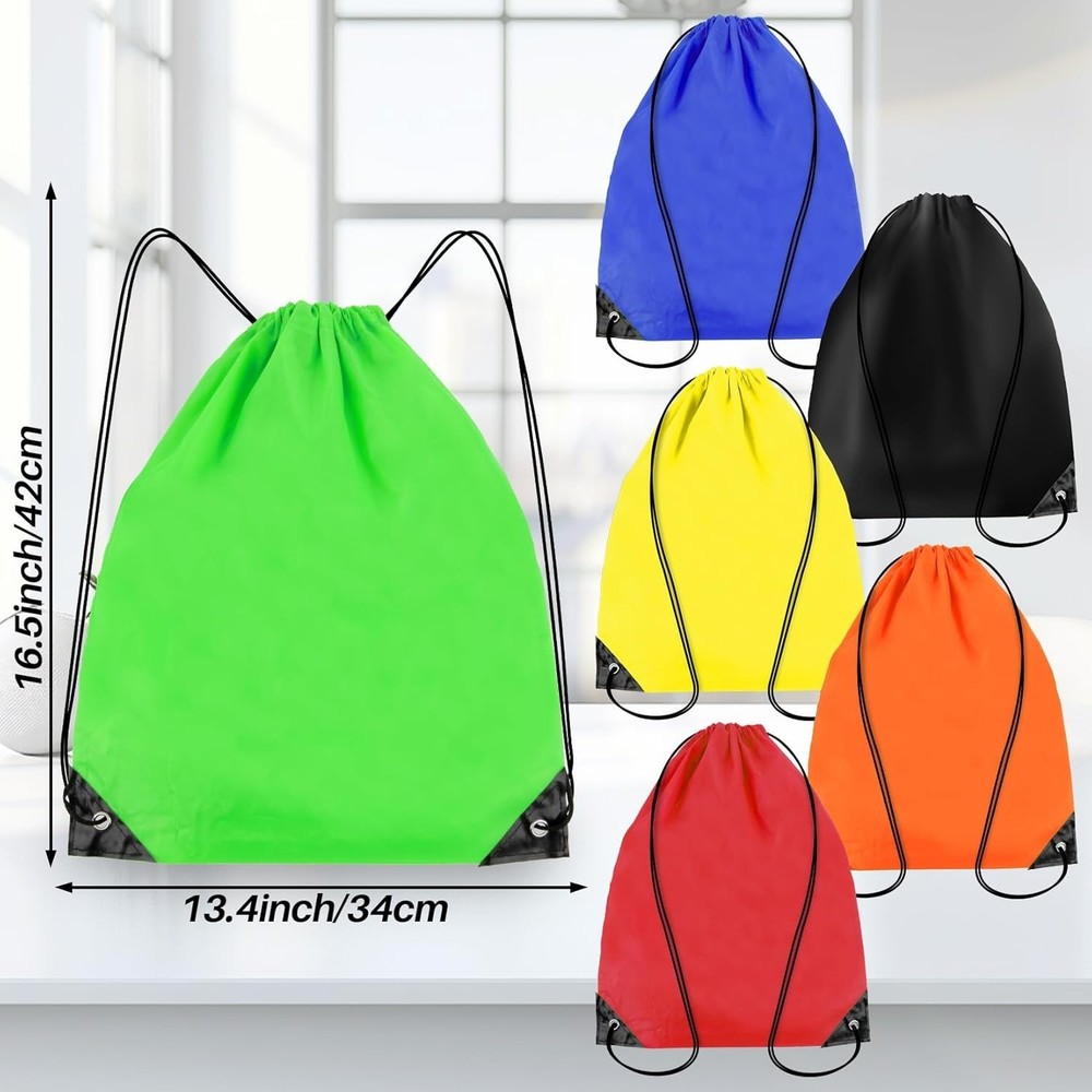 6PCS Drawstring Backpack - Drawstring Gym Bag Waterproof Bags Bulk String Backpa