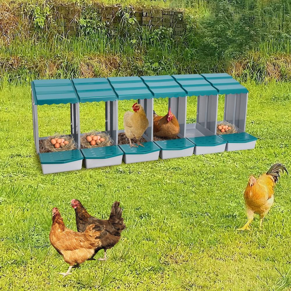 6 Hole Chicken Nesting Box Hen Laying Boxes Nesting Box for Laying Egg Green