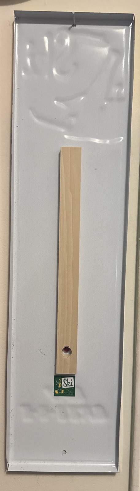 Vtg SKI Cola Metal Thermometer - Say Skeee - measures 7" x 28" LARGE