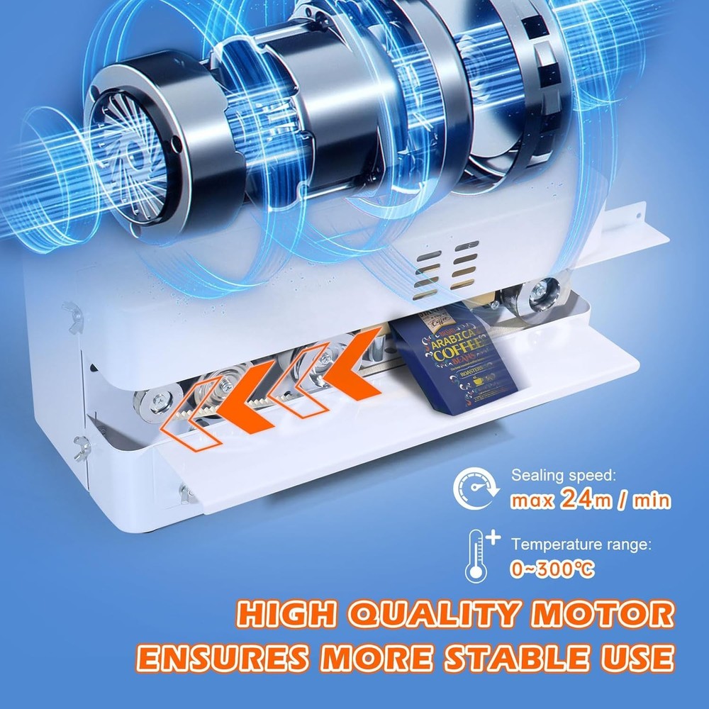 Automatic Continuous Bag Band Sealing Machine, Digital Temp Control