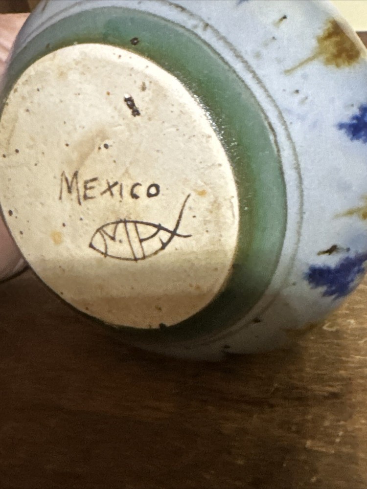 4” Tall glazed Mexico pottery
