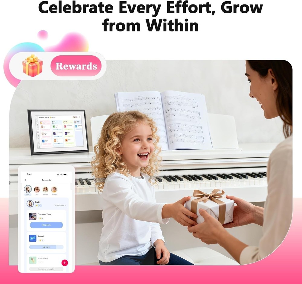 10.1" , Smart Touchscreen Interactive Display, Electronic Organizer for Month...